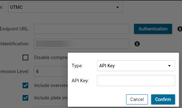 UTMC Authentication Configuration