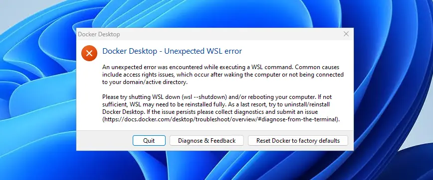 WSL2 Error