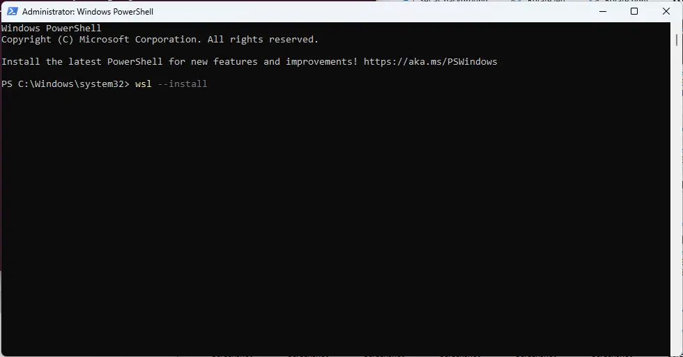 Powershell Install WSL2