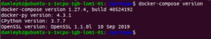 Docker Compose Version