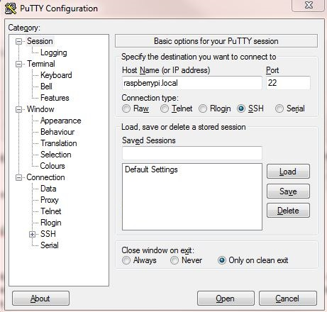 Putty Configuration